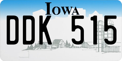IA license plate DDK515