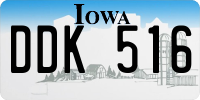 IA license plate DDK516