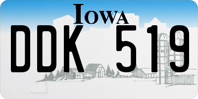 IA license plate DDK519