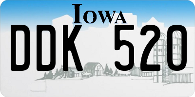 IA license plate DDK520