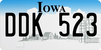IA license plate DDK523