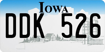IA license plate DDK526
