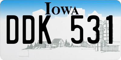 IA license plate DDK531