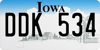 IA license plate DDK534