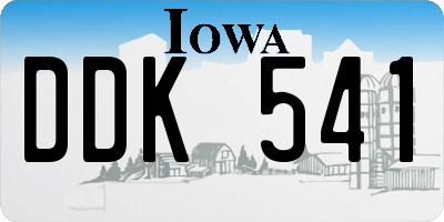 IA license plate DDK541