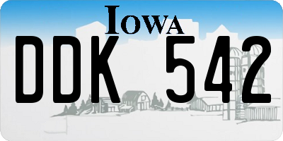IA license plate DDK542