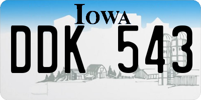 IA license plate DDK543