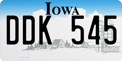 IA license plate DDK545