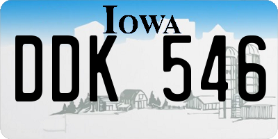IA license plate DDK546