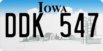 IA license plate DDK547