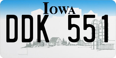 IA license plate DDK551