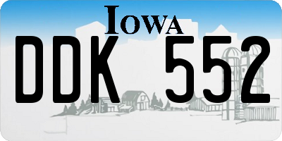 IA license plate DDK552