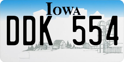 IA license plate DDK554