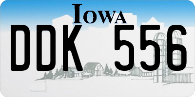 IA license plate DDK556