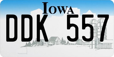 IA license plate DDK557