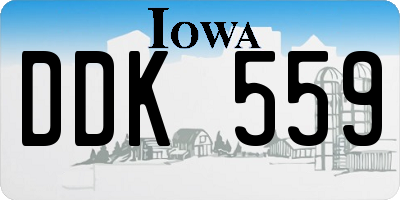 IA license plate DDK559