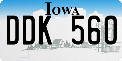 IA license plate DDK560