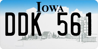 IA license plate DDK561