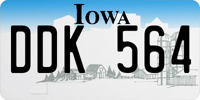 IA license plate DDK564