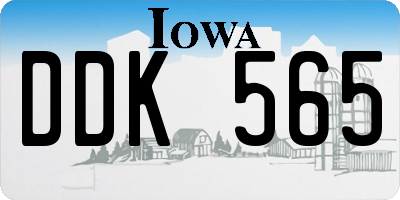 IA license plate DDK565