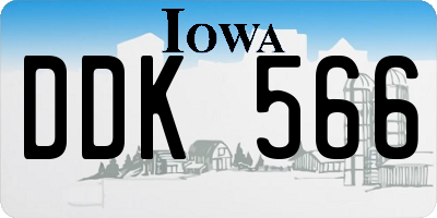 IA license plate DDK566