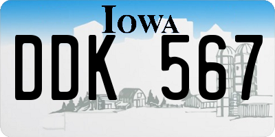 IA license plate DDK567