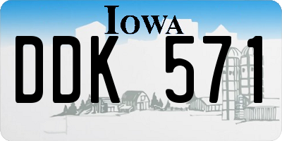 IA license plate DDK571