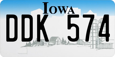 IA license plate DDK574