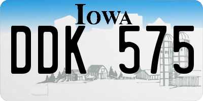 IA license plate DDK575