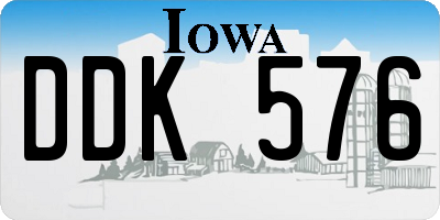 IA license plate DDK576