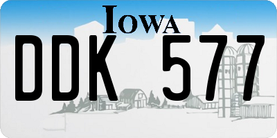 IA license plate DDK577