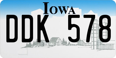 IA license plate DDK578