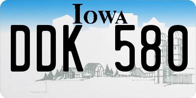 IA license plate DDK580
