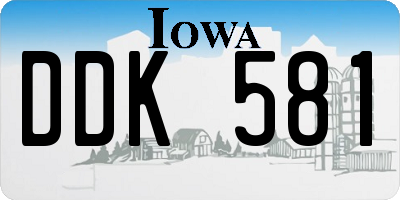 IA license plate DDK581