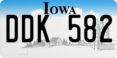 IA license plate DDK582