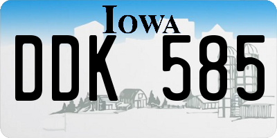 IA license plate DDK585