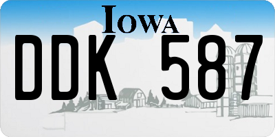 IA license plate DDK587