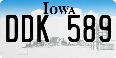 IA license plate DDK589