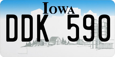 IA license plate DDK590