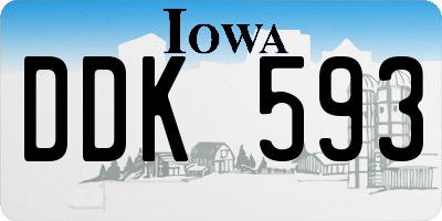 IA license plate DDK593