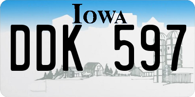 IA license plate DDK597
