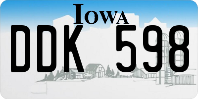 IA license plate DDK598