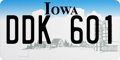 IA license plate DDK601