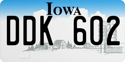 IA license plate DDK602