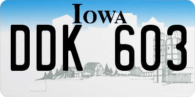 IA license plate DDK603