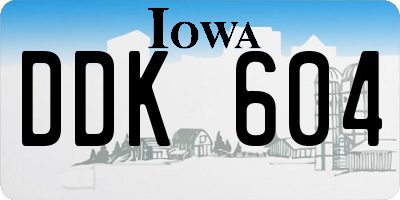 IA license plate DDK604