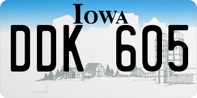 IA license plate DDK605