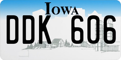 IA license plate DDK606