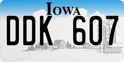 IA license plate DDK607