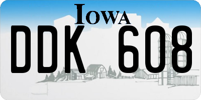 IA license plate DDK608